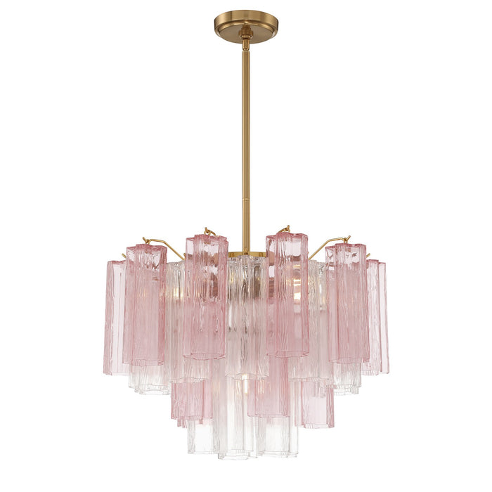 Crystorama ADD-306-AG-SP Six Light Chandelier, Aged Brass