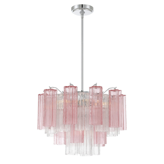 Crystorama ADD-306-CH-SP Six Light Chandelier, Polished Chrome