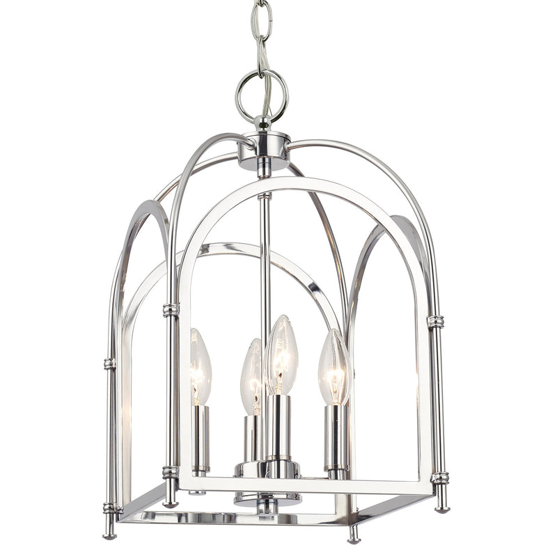 Crystorama ED444114CH Four Light Pendant, Polished Chrome