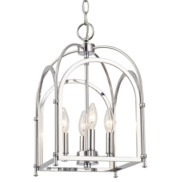 Crystorama ED444114CH Four Light Pendant, Polished Chrome