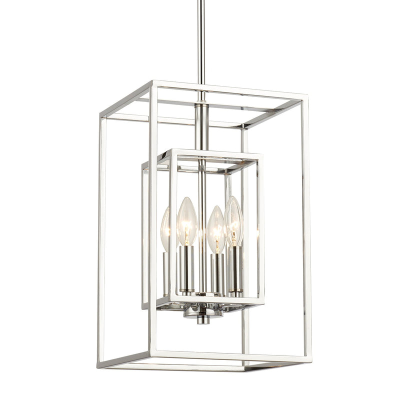 Crystorama ED884114CH Four Light Pendant, Polished Chrome