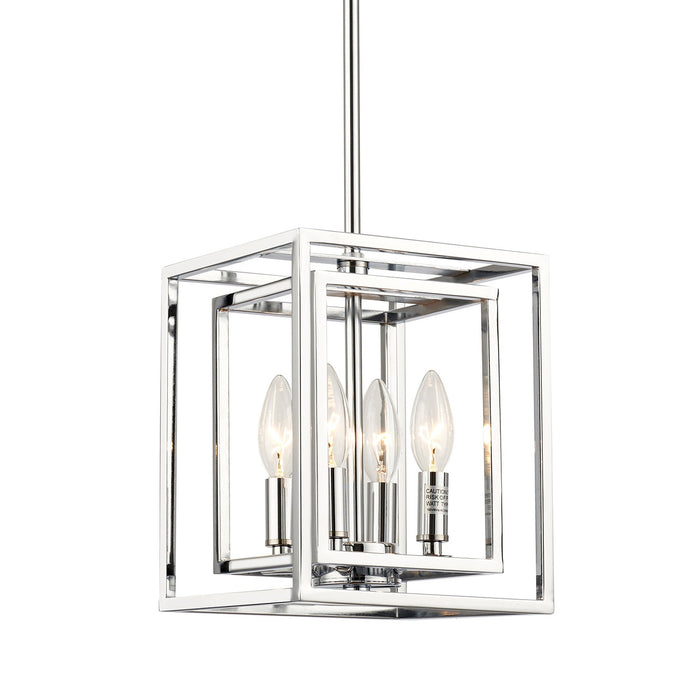 Crystorama ED884124CH Four Light Pendant, Polished Chrome
