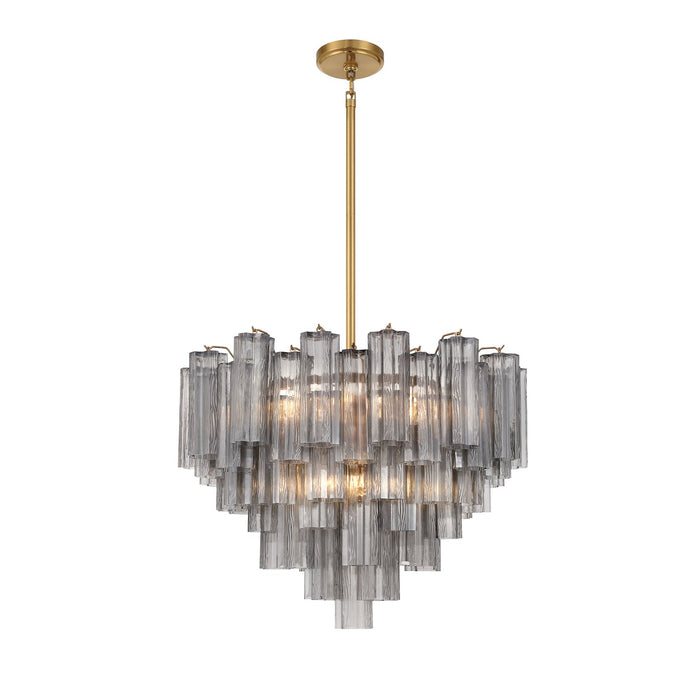 Crystorama ADD-312-AG-SM 12 Light Chandelier, Aged Brass