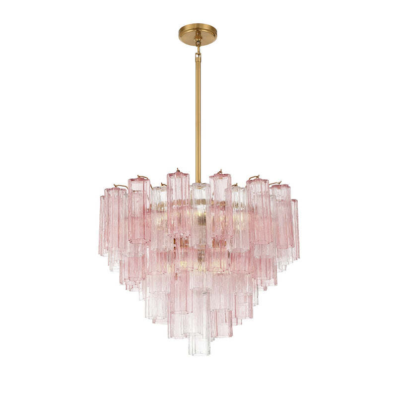 Crystorama ADD-312-AG-SP 12 Light Chandelier, Aged Brass