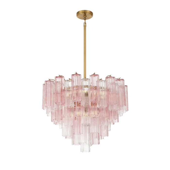 Crystorama ADD-312-AG-SP 12 Light Chandelier, Aged Brass