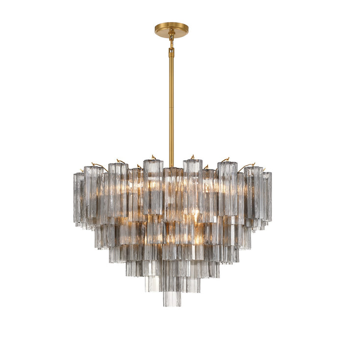 Crystorama ADD-316-AG-SM 16 Light Chandelier, Aged Brass