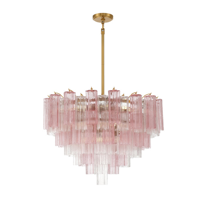 Crystorama ADD-316-AG-SP 16 Light Chandelier, Aged Brass