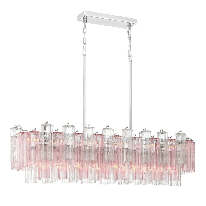 Crystorama ADD-317-CH-SP 14 Light Linear Chandelier, Polished Chrome