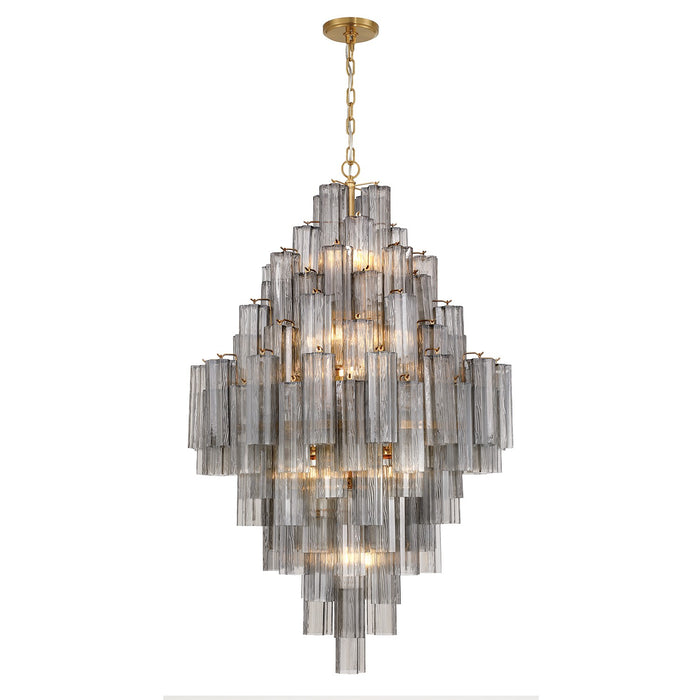 Crystorama ADD-319-AG-SM 20 Light Chandelier, Aged Brass