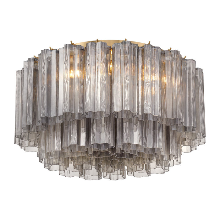 Crystorama ADD-321-AG-SM Seven Light Flush Mount, Aged Brass
