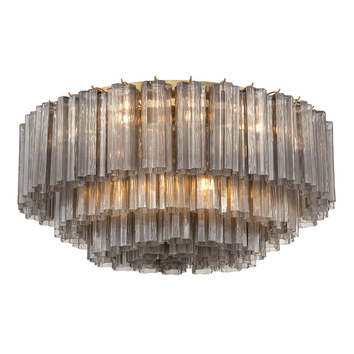 Crystorama ADD-331-AG-SM 16 Light Flush Mount, Aged Brass