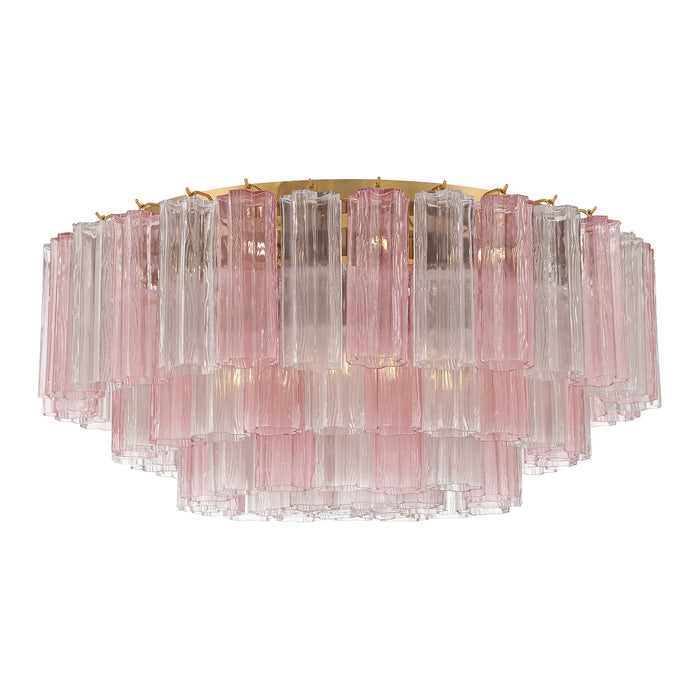 Crystorama ADD-331-AG-SP 16 Light Flush Mount, Aged Brass