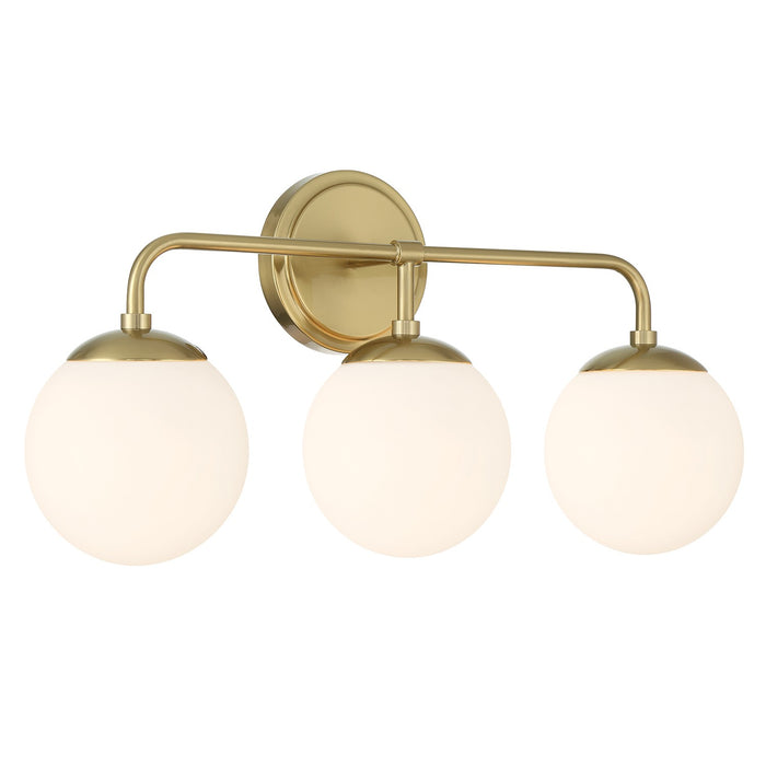 Crystorama ED0121003VG Three Light Bath, Vibrant Gold