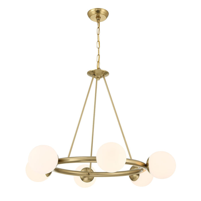 Crystorama ED0161006VG Six Light Chandelier, Vibrant Gold