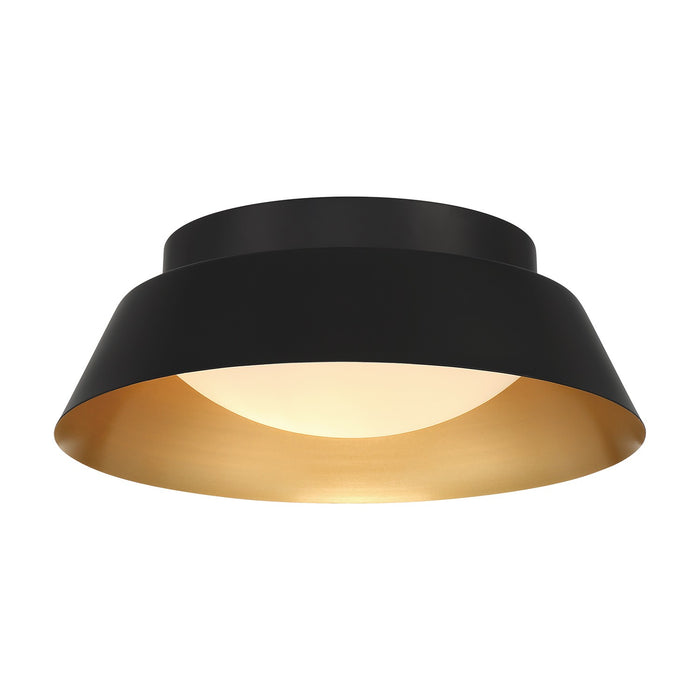 Crystorama ED0552202MKGD Two Light Flush Mount, Matte Black + Gold
