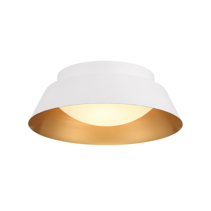 Crystorama ED0552202WHGD Two Light Flush Mount, White + Gold