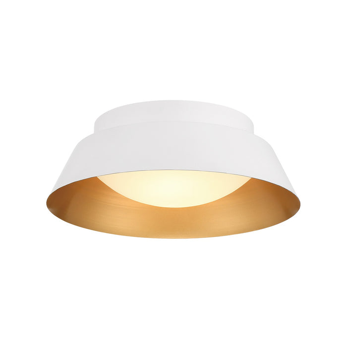 Crystorama ED0552202WHGD Two Light Flush Mount, White + Gold