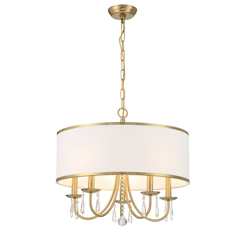 Crystorama ED0662205VG Five Light Chandelier, Vibrant Gold