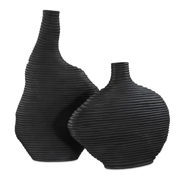 Uttermost 18243 Vases Set/2, Matte Black