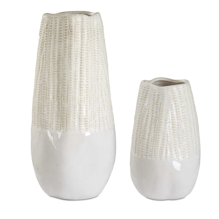 Uttermost 18244 Vases Set/2, Neutral Tones Of White And Caramel