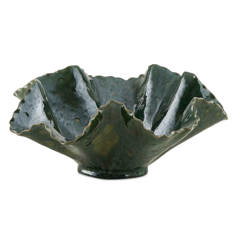 Uttermost 18252 Bowl, Glossy Emerald Glaze