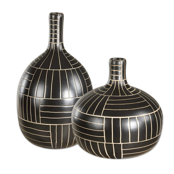 Uttermost 18271 Vases Set/2, Black