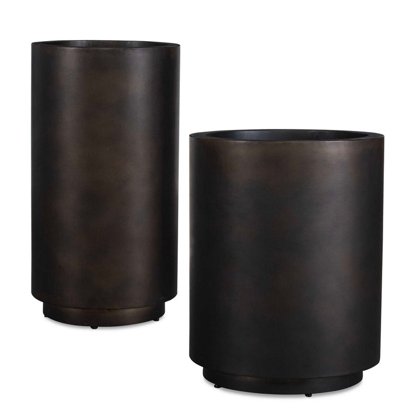 Uttermost 18276 Planters Set/2, Matte Bronze