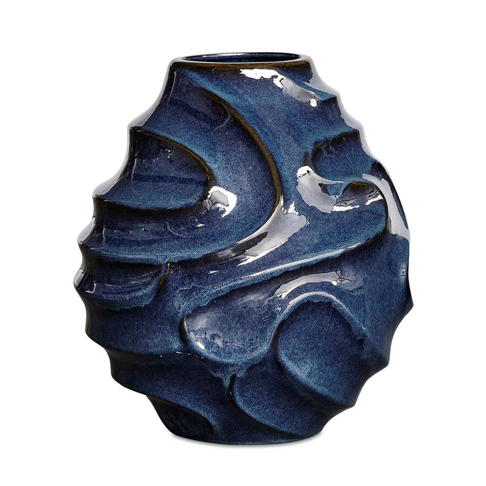 Uttermost 18285 Vase, Glossy Blue Glaze