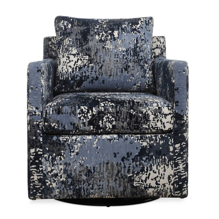 Uttermost 23923 Chair, White, Gray, And Indigo