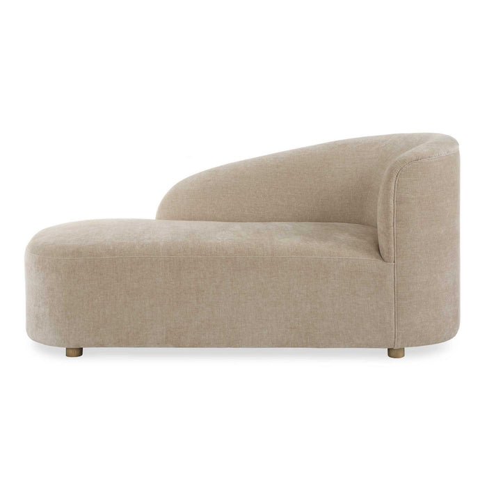 Uttermost 23945 Arm Chaise Lounge, Flax-toned Crosshatched Velvet
