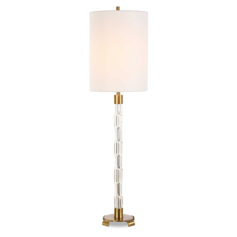 Uttermost 30569-1 One Light Buffet Lamp, Antique Brass Plated