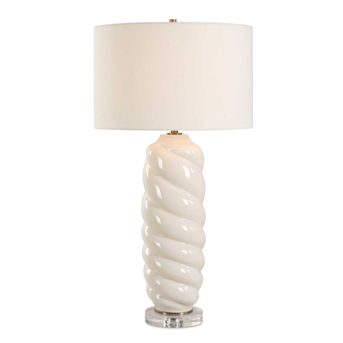 Uttermost 30573 One Light Table Lamp, Antique Brass Plated