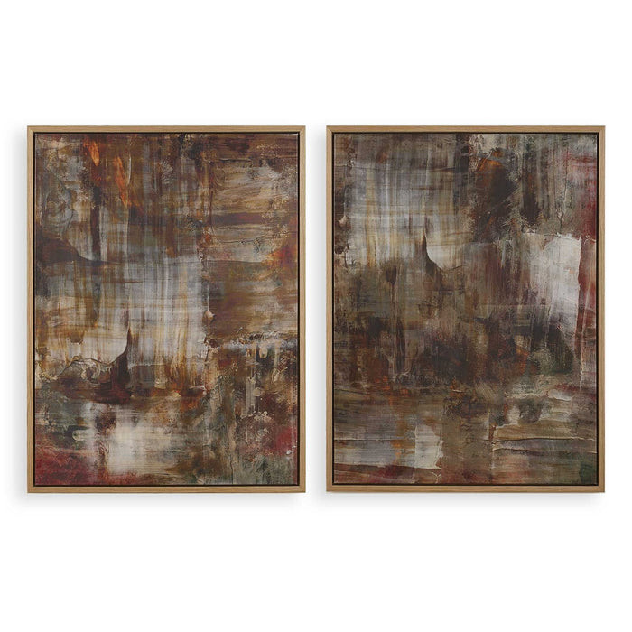 Uttermost 32433 Framed Canvases, Set/2, Light Oak