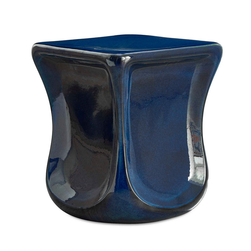 Uttermost 50208 Stool, Blue Glaze