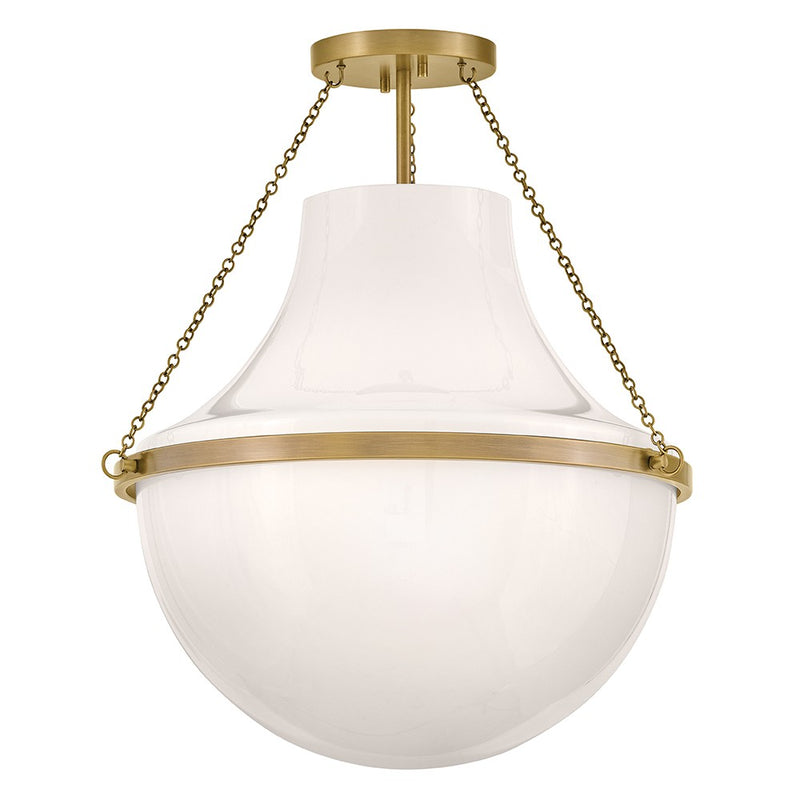 Hinkley 46893HB LED Semi-Flush Mount, Heritage Brass