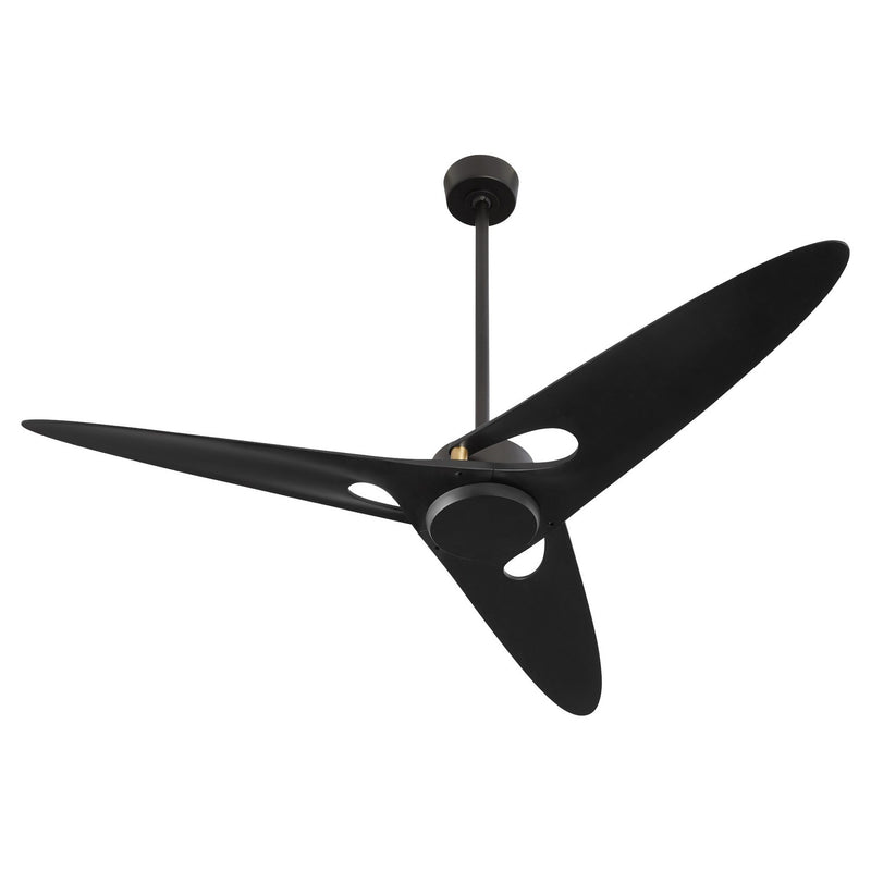 Quorum 3-132-15 60"Ceiling Fan, Matte Black|Aged Brass