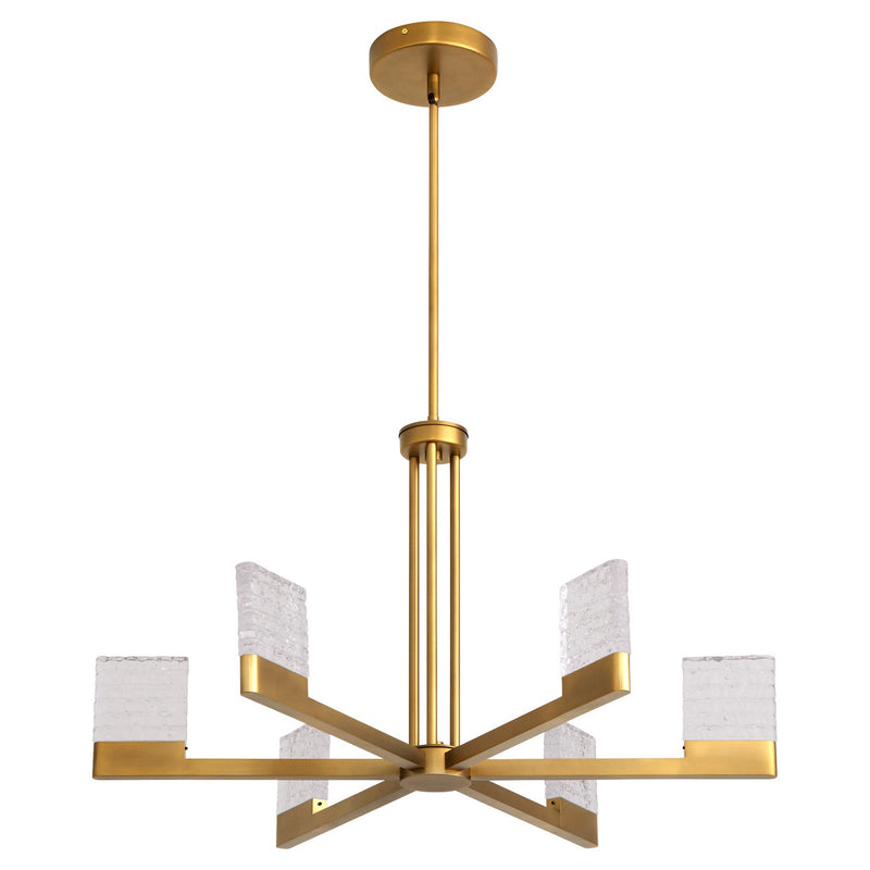 Quorum 3-650-56 LED Chandelier, Brushed Brass