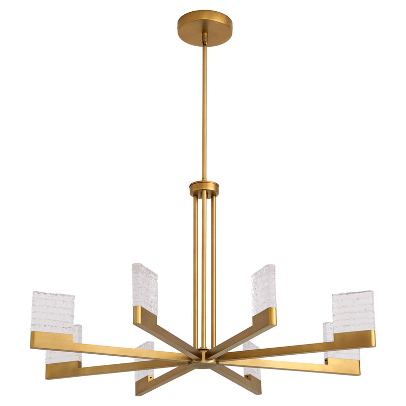 Quorum 3-651-56 LED Chandelier, Brushed Brass