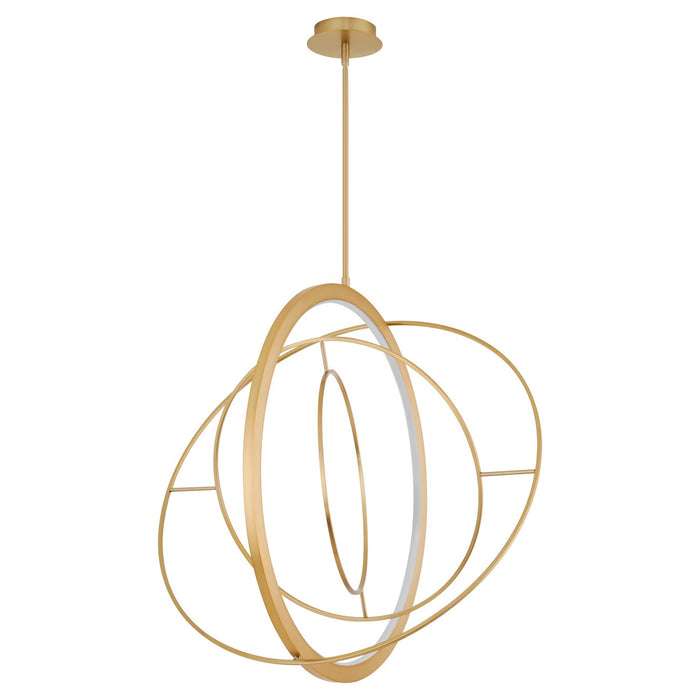 Oxygen 3-658-40 LED Pendant, Aged Brass