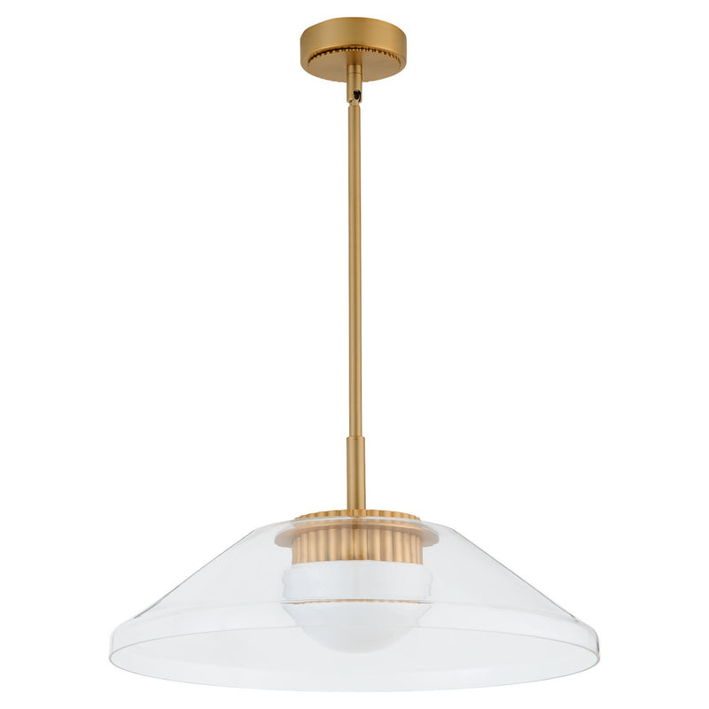 Quorum 3-659-56 LED Pendant, Brushed Brass