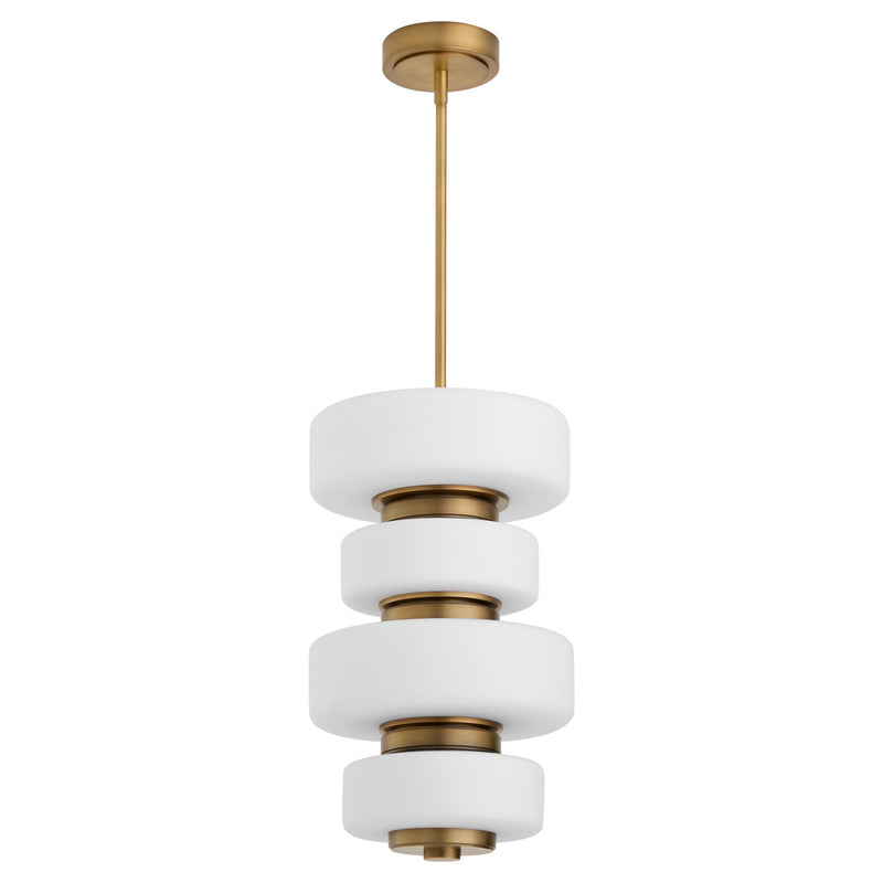 Quorum 3-81-56 LED Pendant, Brushed Brass