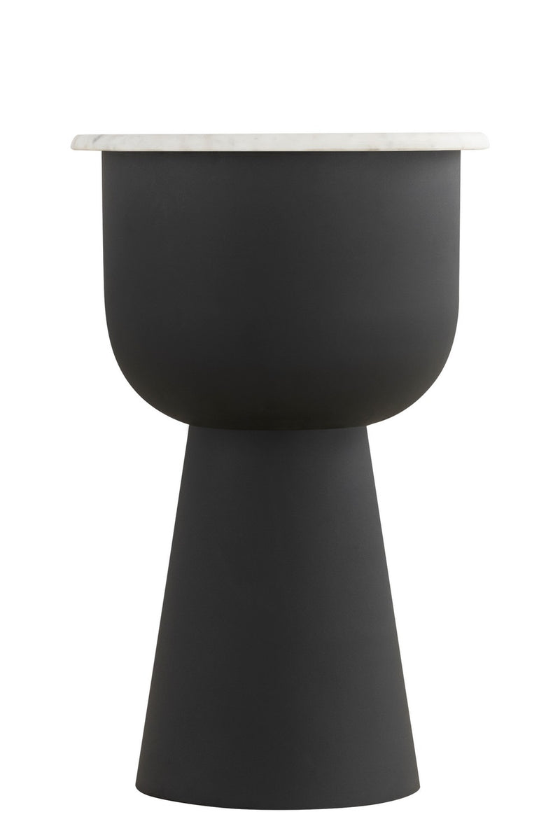 Canarm 22ST157 Side Table, Black With White Marble
