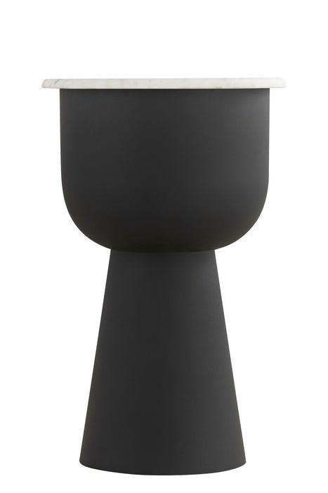 Canarm 22ST157 Side Table, Black With White Marble