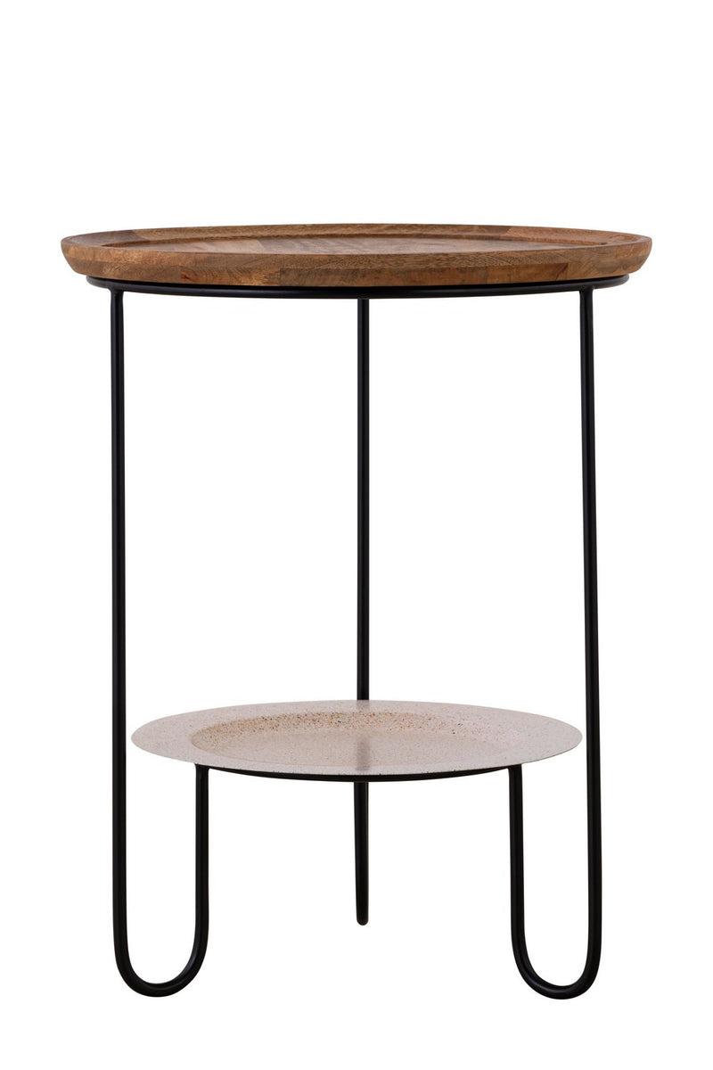 Canarm HSD-10685-A Side Table, Black With Natural Wood