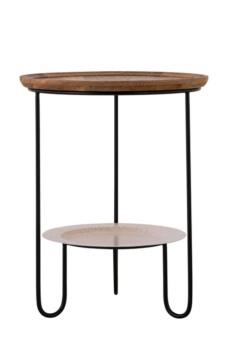 Canarm HSD-10685-A Side Table, Black With Natural Wood