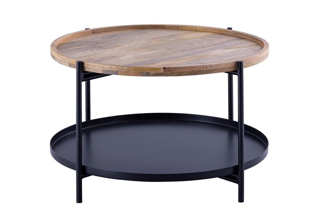 Canarm HSD-10732 Coffee Table, Black With Natural Wood