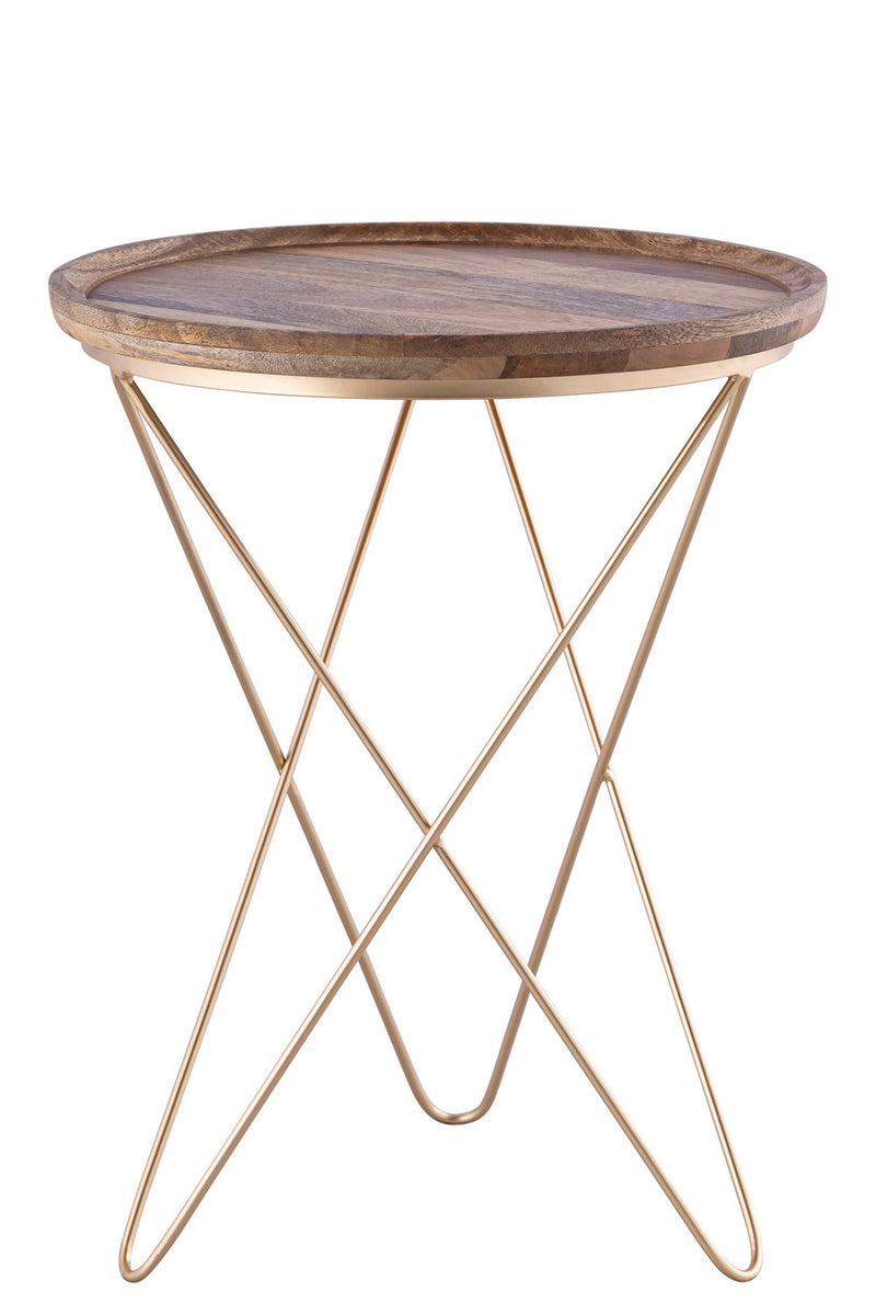 Canarm HSD-5617-KD Side Table, Black With Natural Wood