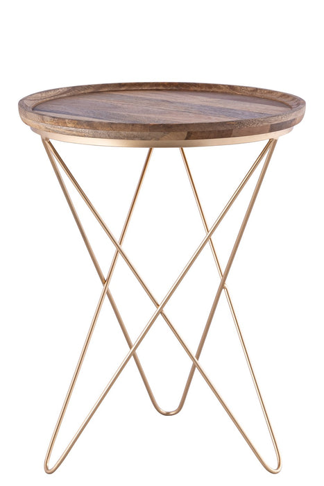 Canarm HSD-5617-KD Side Table, Black With Natural Wood
