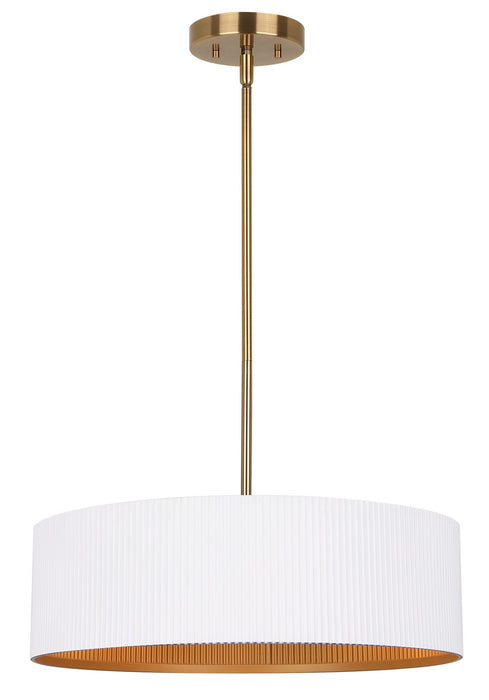 Canarm ICH1119A03WHG17 Three Light Chandelier, Matte White And Gold
