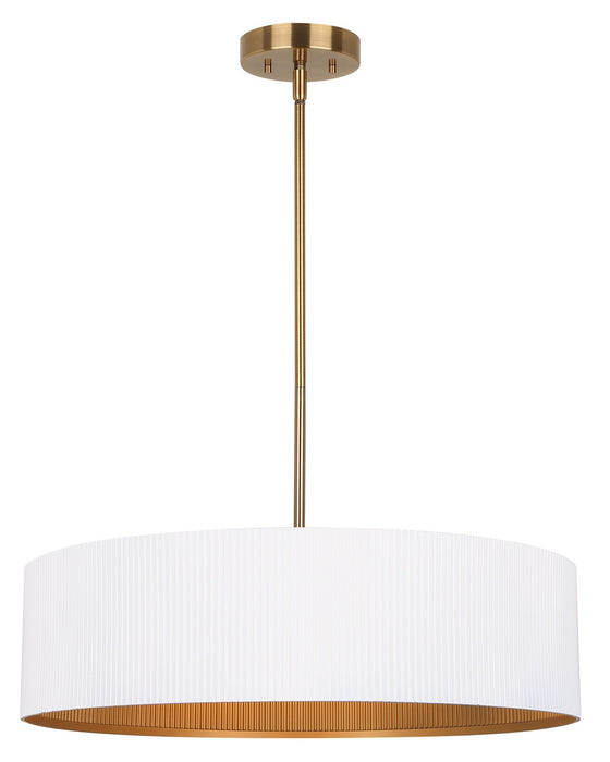 Canarm ICH1119A03WHG22 Three Light Chandelier, Matte White And Gold